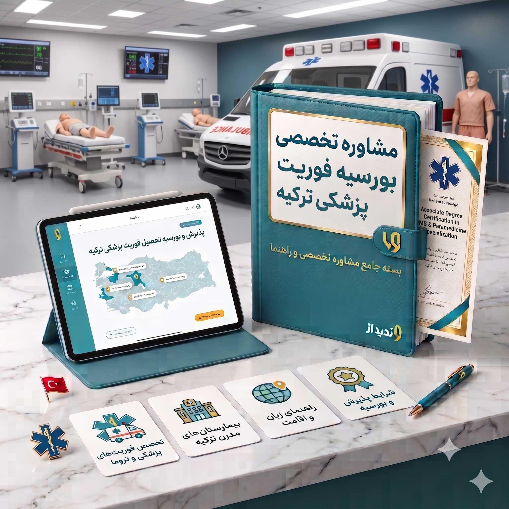 پکیج راهنمای دریافت بورسیه فوریت پزشکی ترکیه جهت کار در اروپا